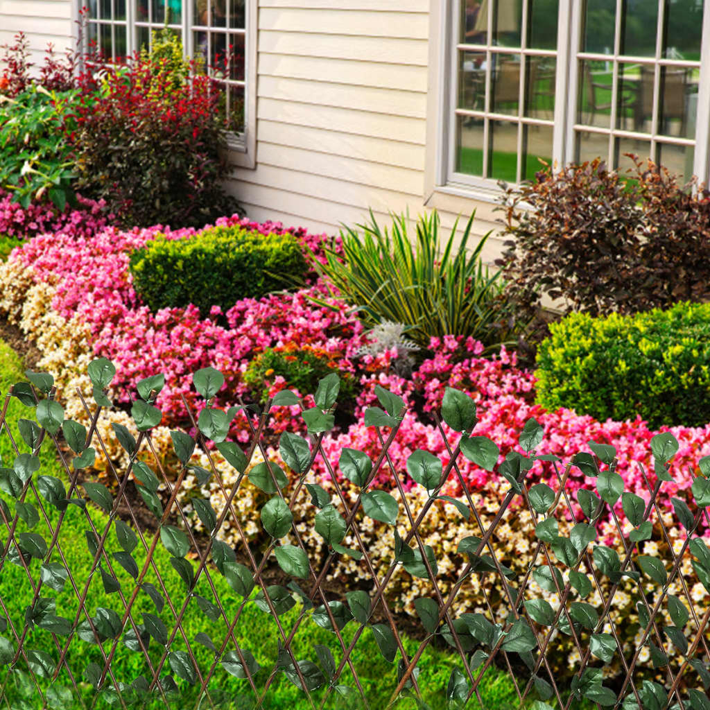 Gartenspalier 5 St. mit künstlichen Blättern 180x90 cm Weide