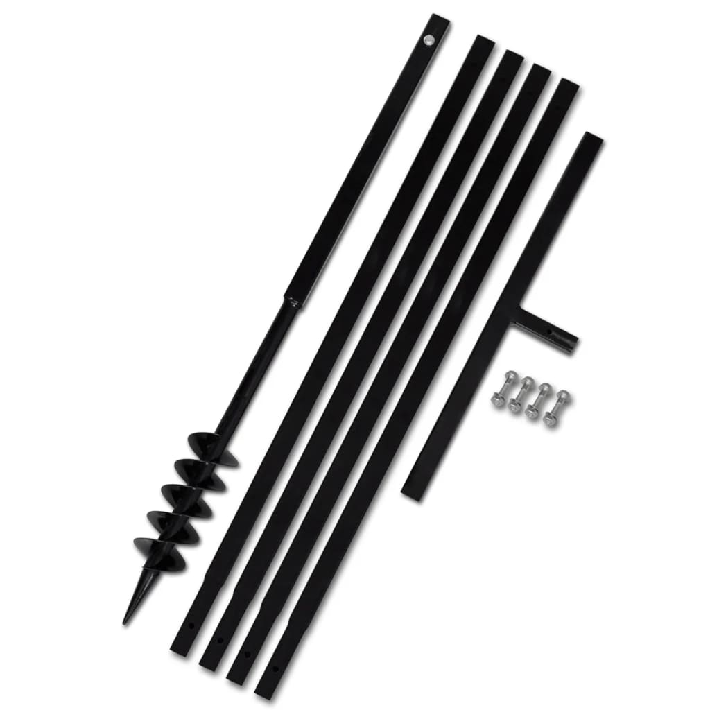 Erdbohrer 80 mm mit 5 m Verlängerungsstück Stahl