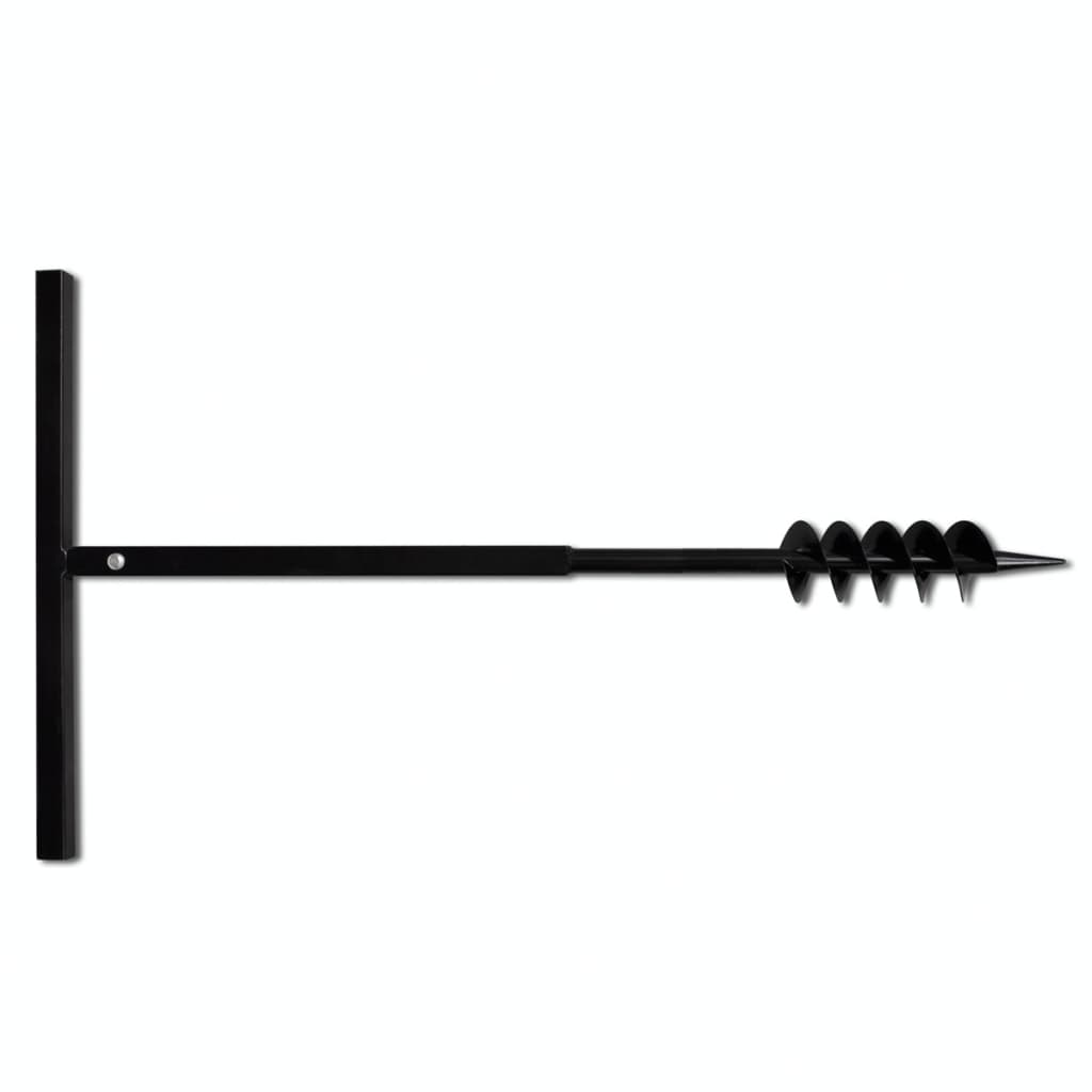 Erdbohrer 80 mm mit 5 m Verlängerungsstück Stahl