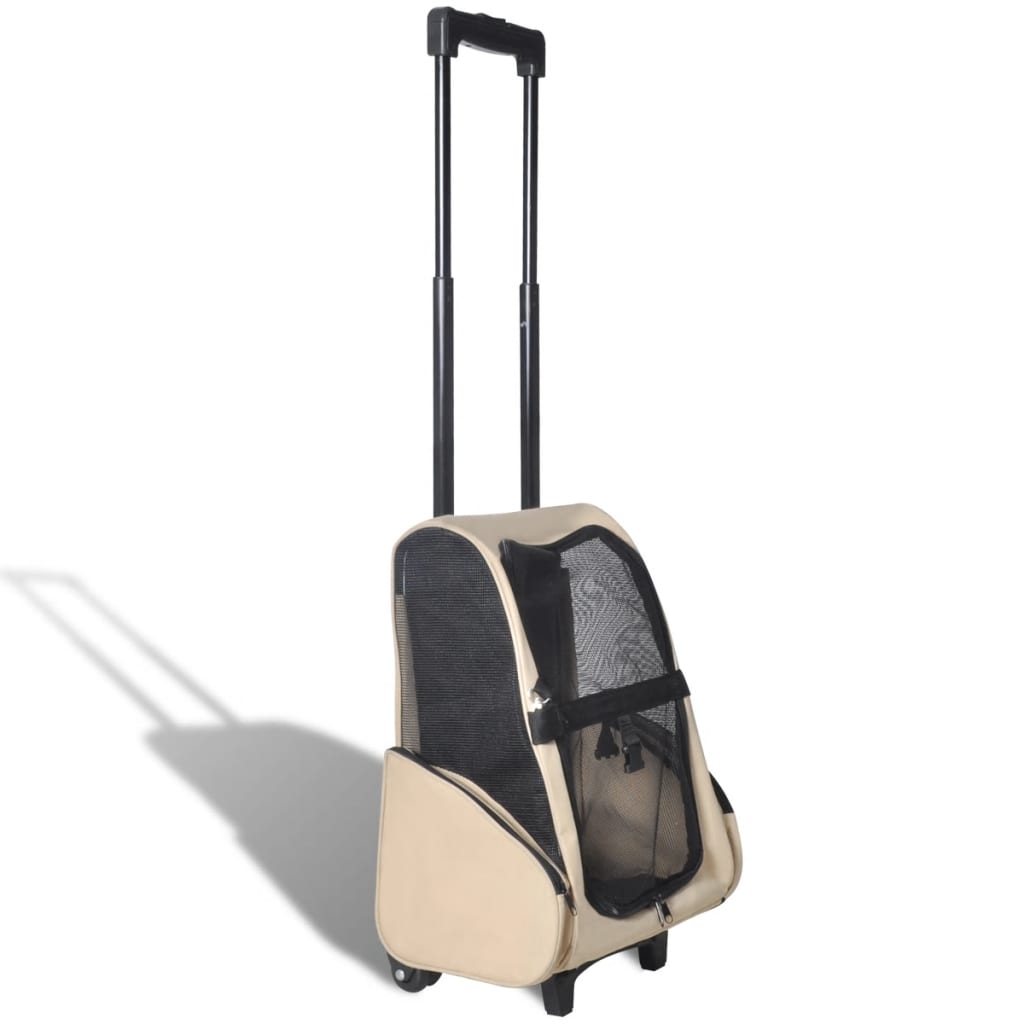 Haustiertrolley zusammenklappbar Beige