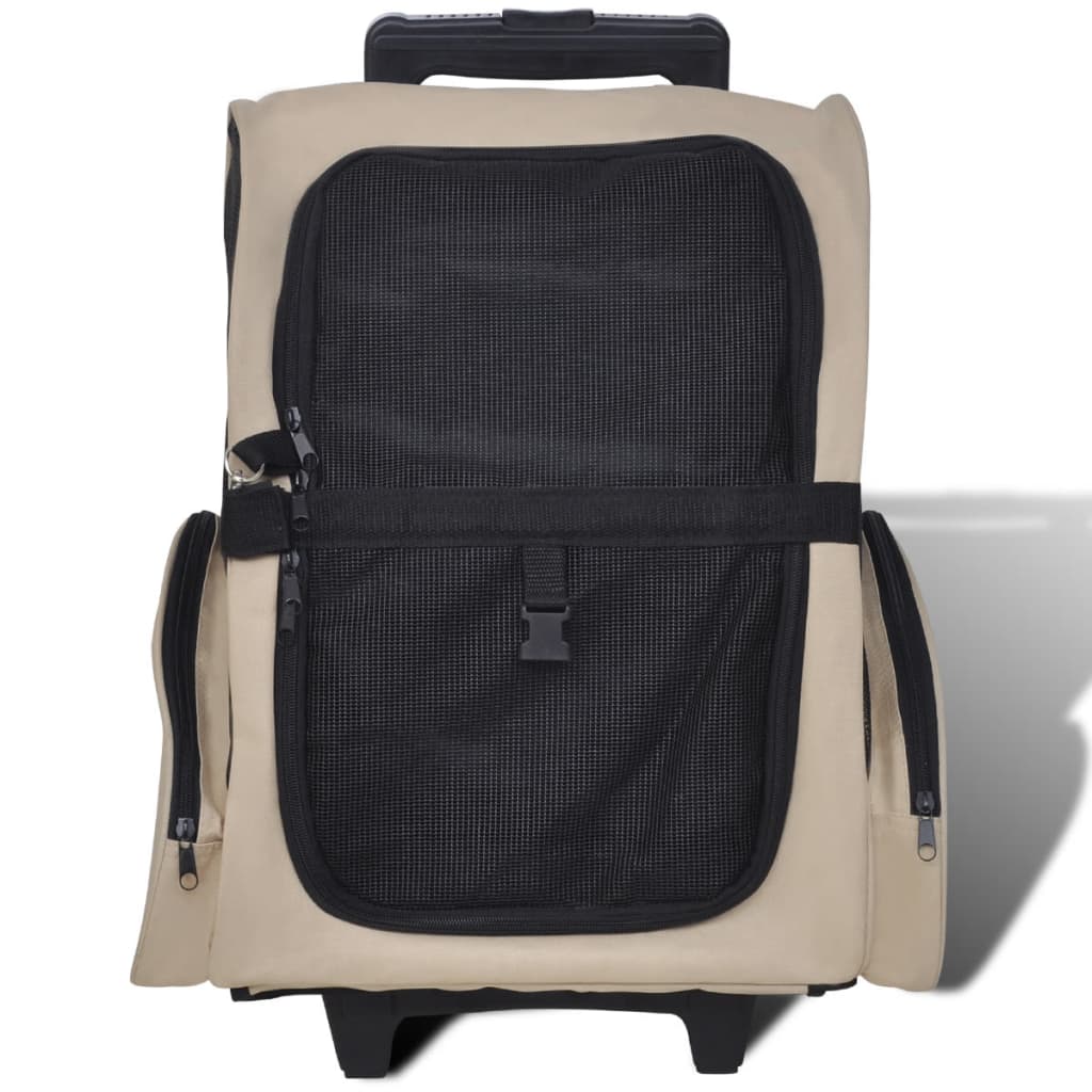 Haustiertrolley zusammenklappbar Beige