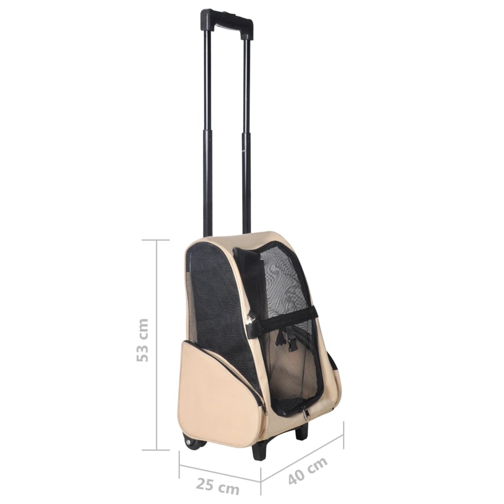 Haustiertrolley zusammenklappbar Beige