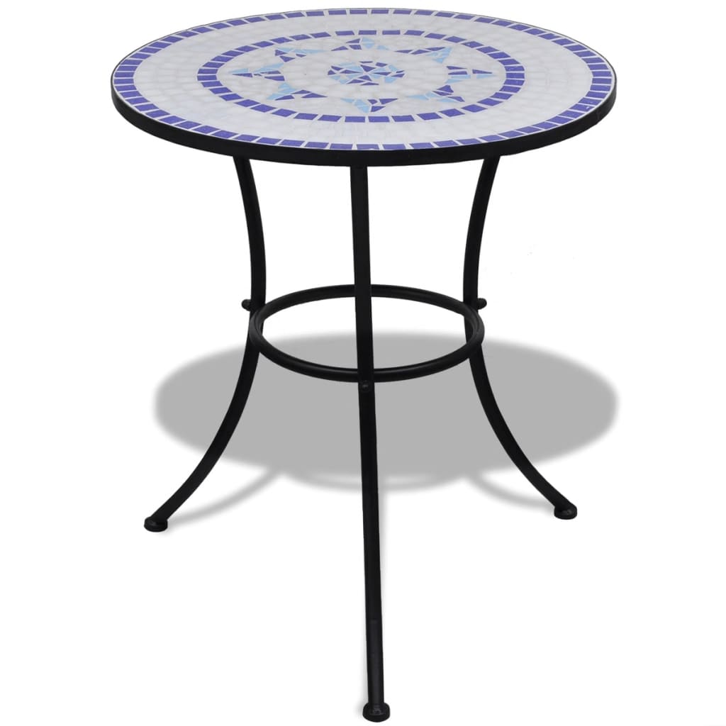 Bistrotafel 60 Cm Mozaïek Blauw En Wit