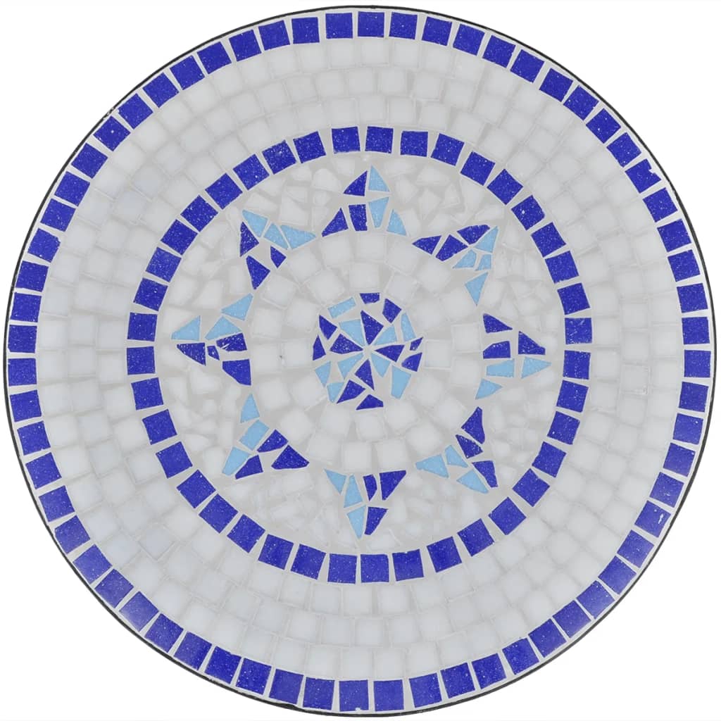 Bistrotafel 60 Cm Mozaïek Blauw En Wit