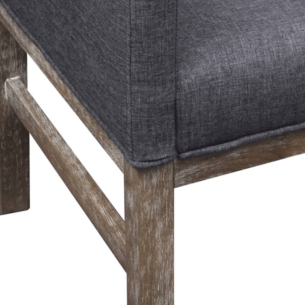 Bank Met Gevoerde Kussens Stof Rubberwood Donkergrijs