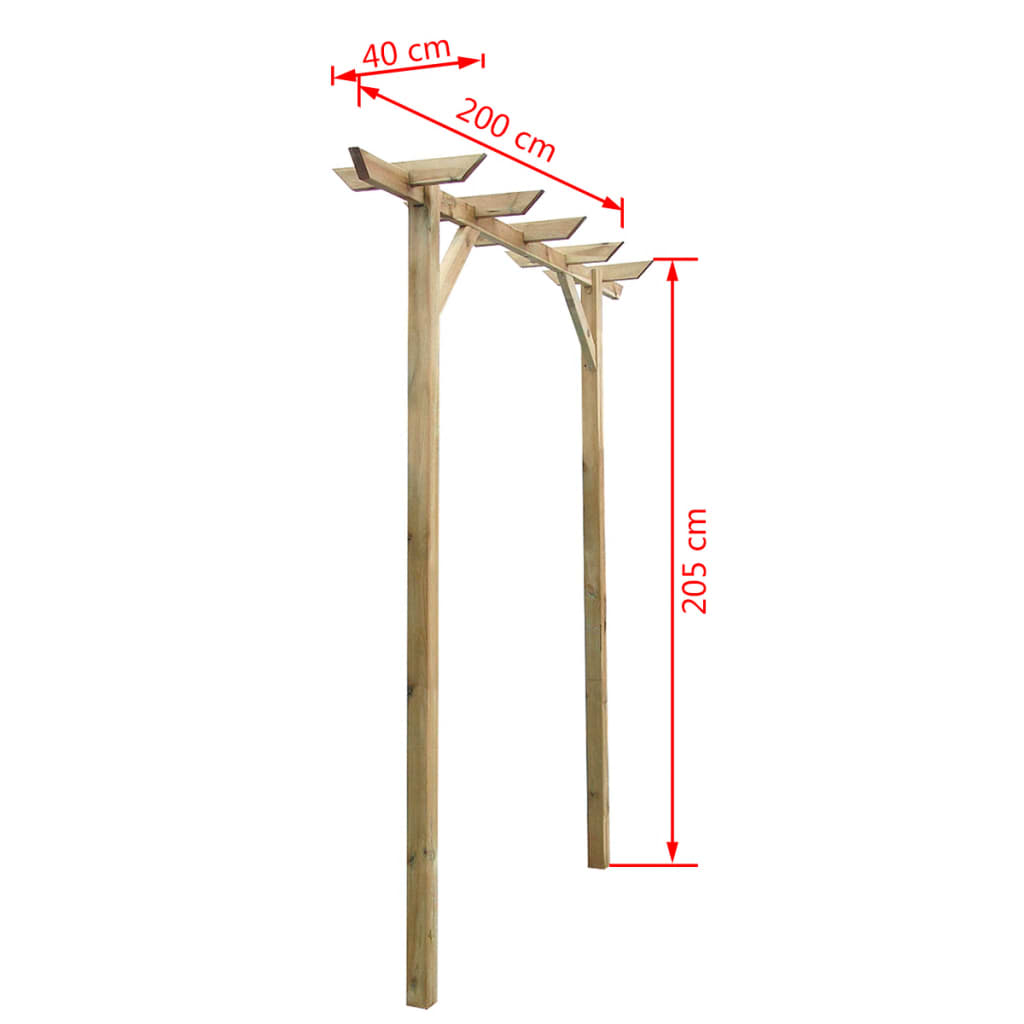 Pergola 200X40X205 Cm Hout