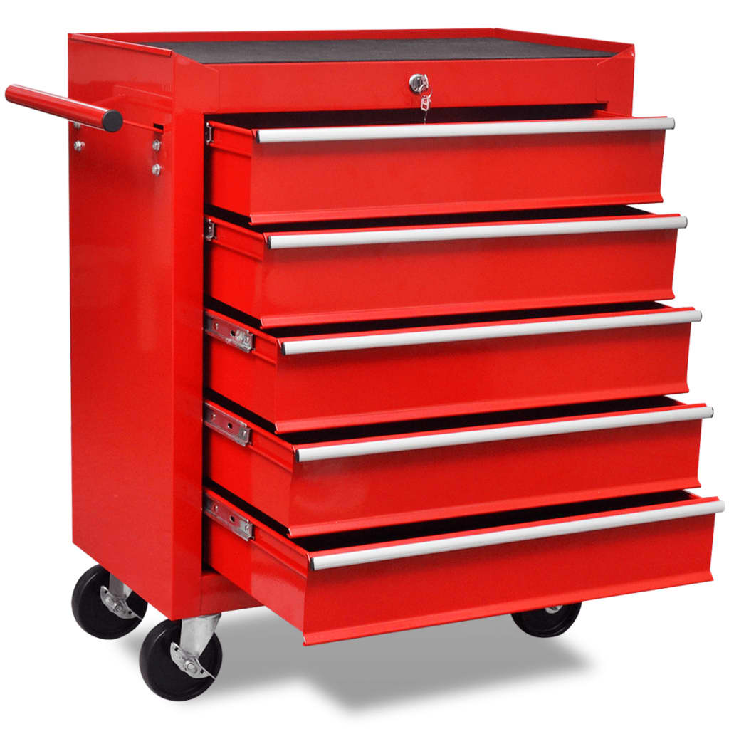 Gereedschapswagen 5 Lades Rood