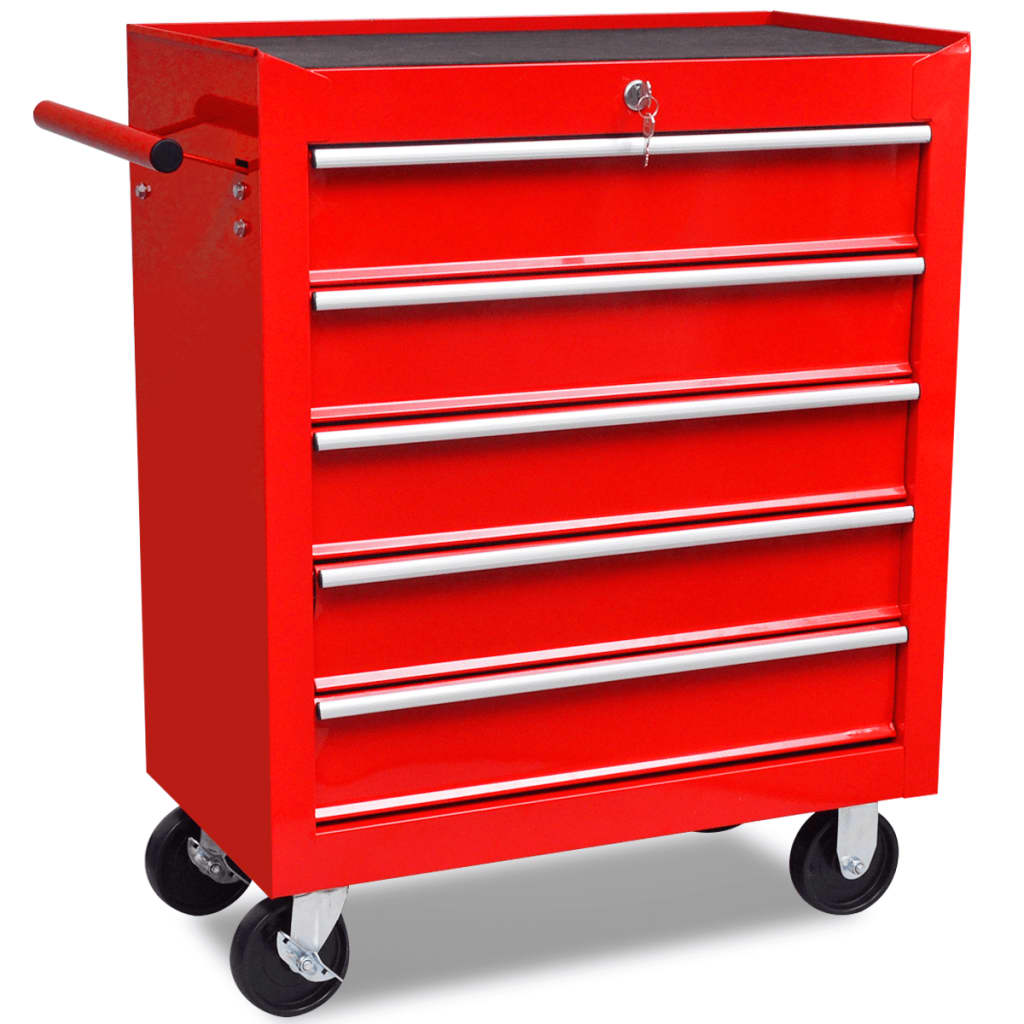 Gereedschapswagen 5 Lades Rood