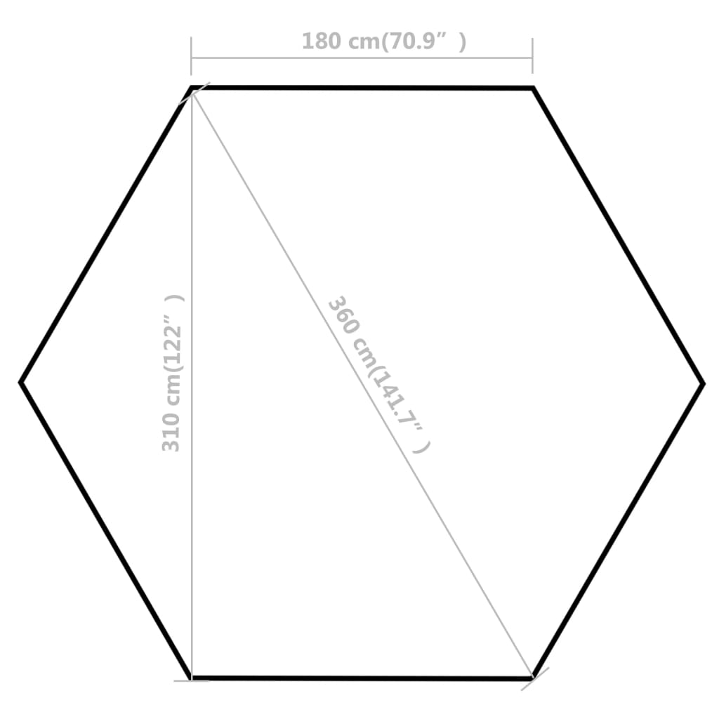 Partytent Pop-Up Zeshoekig Inklapbaar 3,6X3,1 M Grijs