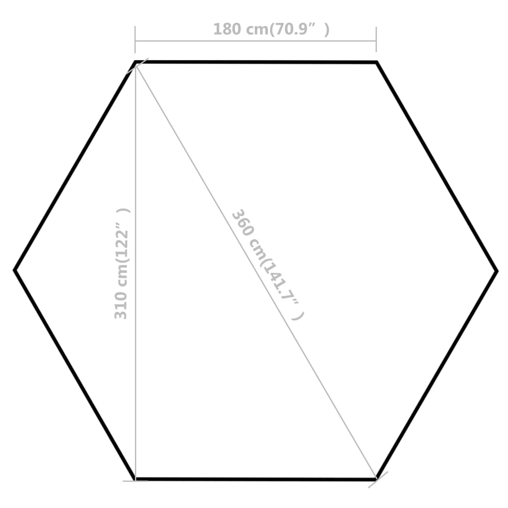 Partytent Pop-Up Zeshoekig Met 6 Zijwanden 3,6X3,1 M Crèmewit