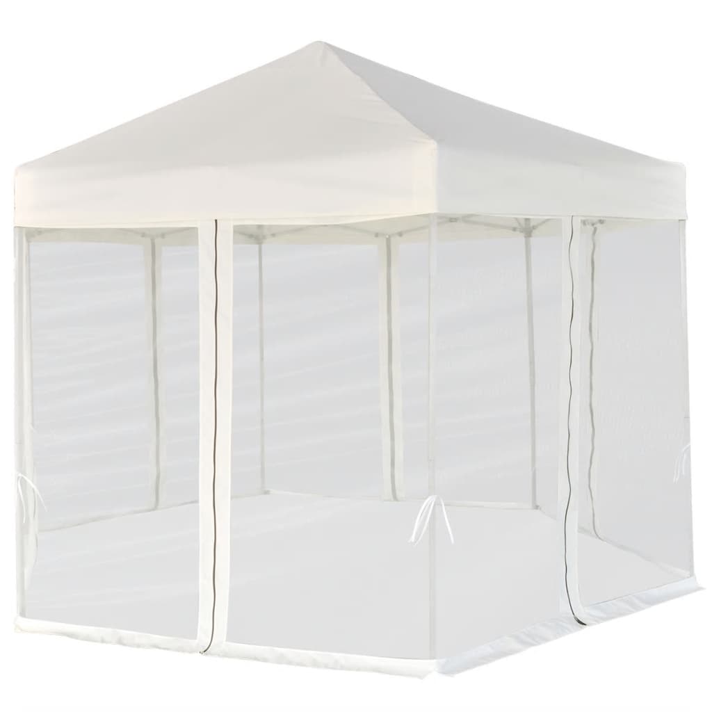 Partytent Pop-Up Zeshoekig Met 6 Zijwanden 3,6X3,1 M Crèmewit