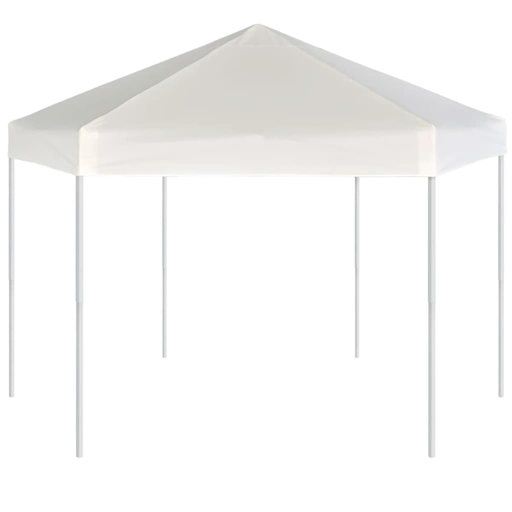 Partytent Pop-Up Zeshoekig Met 6 Zijwanden 3,6X3,1 M Crèmewit