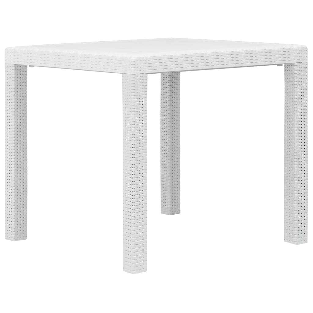 Tuintafel 79X79X72 Cm Rattan-Look Kunststof Wit