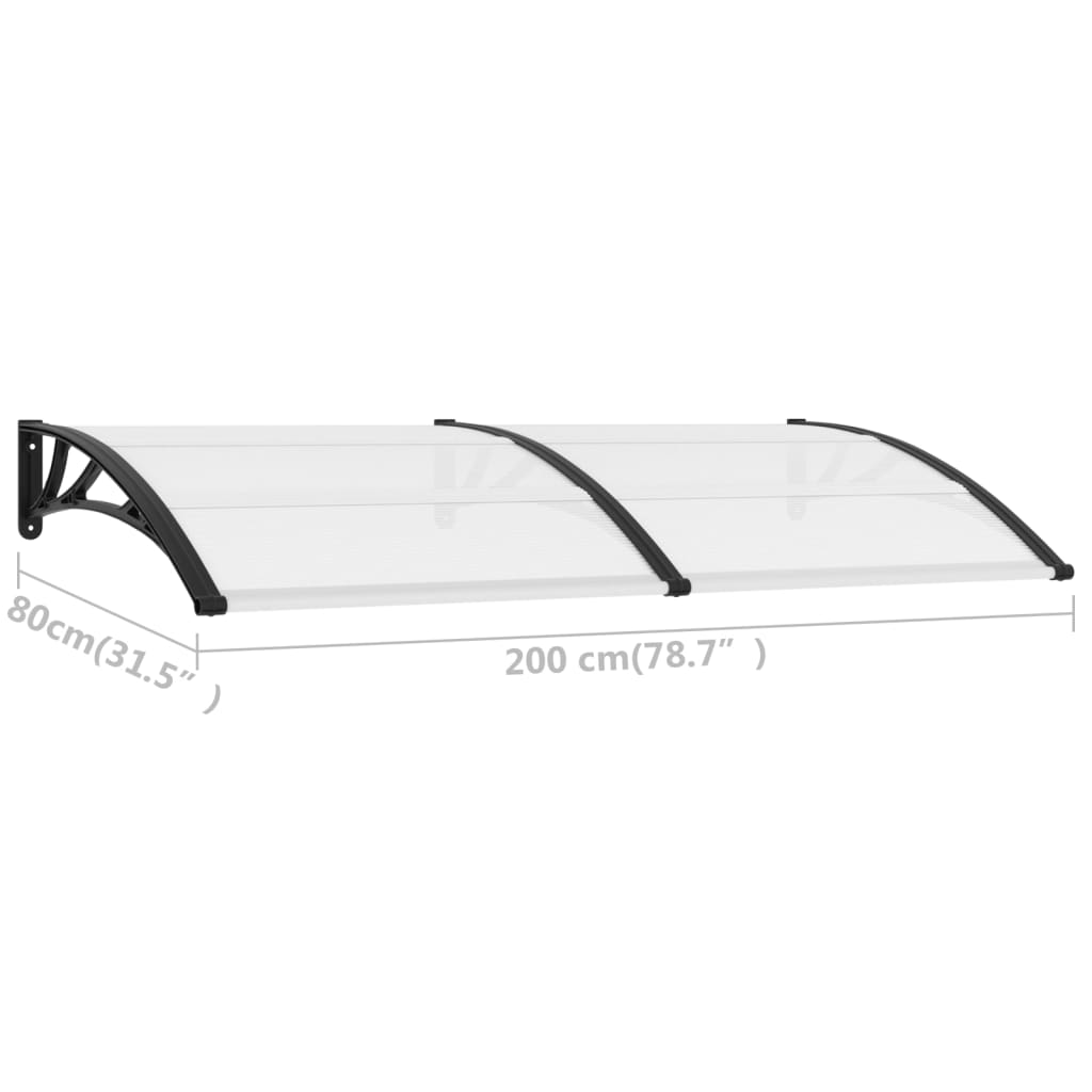 Deurluifel 200X80 Cm Pc Zwart En Transparant