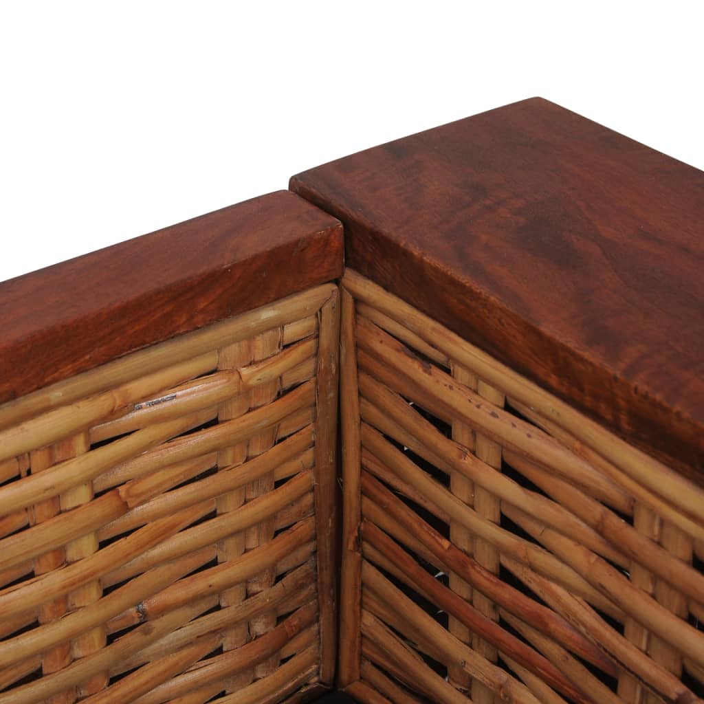 Tweezitsbank Met Kussens Natuurlijk Rattan Bruin