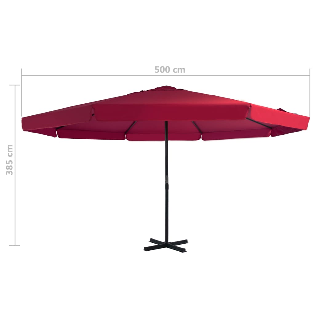Parasol Met Draagbare Voet Rood
