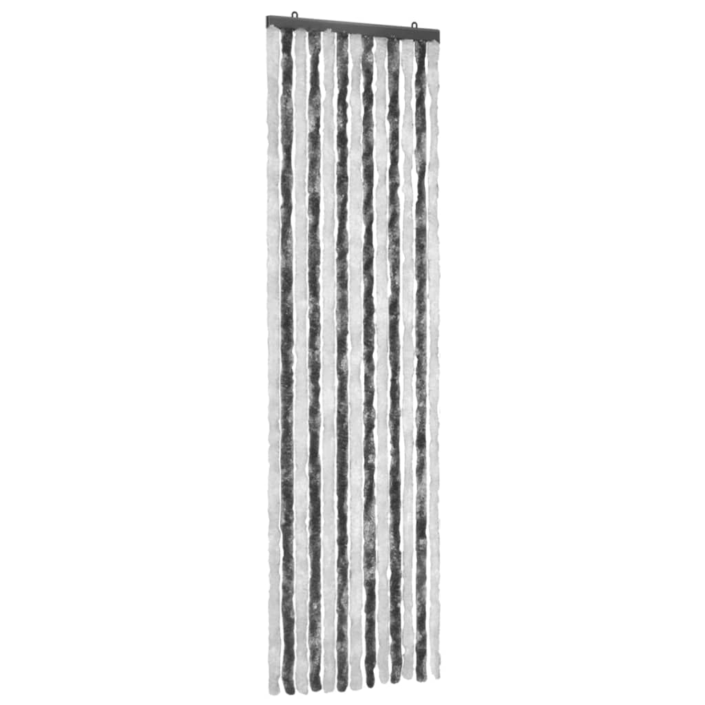 Vliegengordijn 56X185 Cm Chenille Grijs En Wit