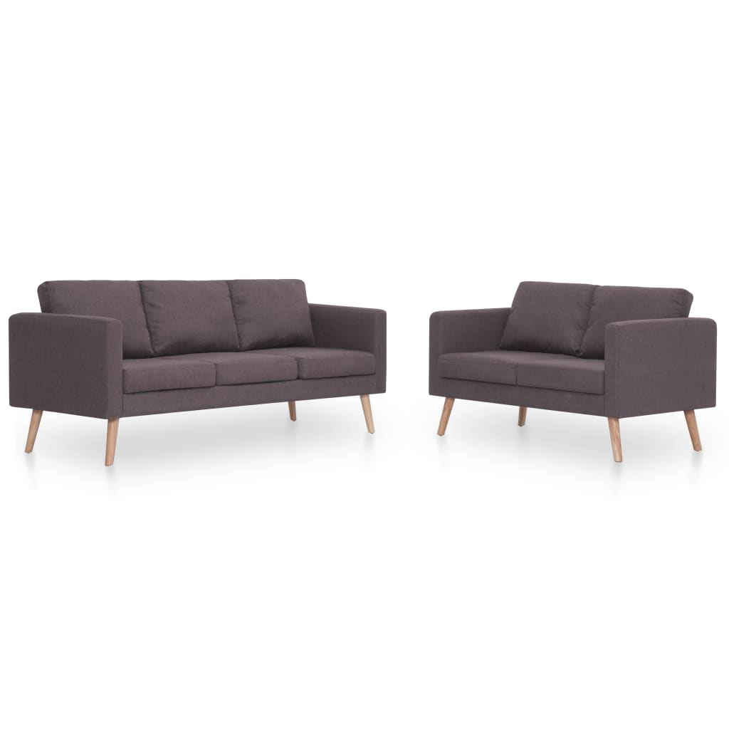 2-teiliges Sofa aus Stoff Taupe