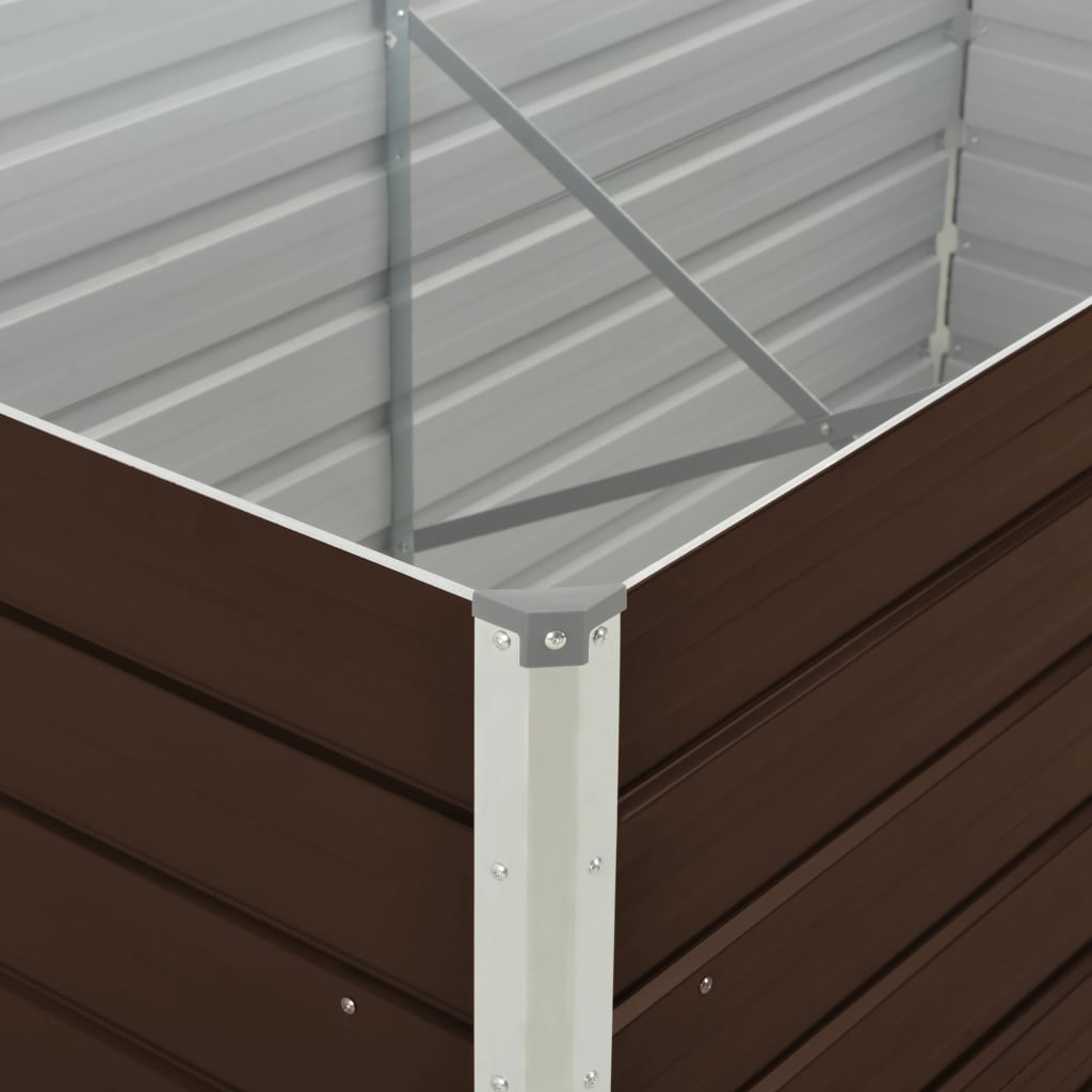 Plantenbak Verhoogd 160X80X77 Cm Gegalvaniseerd Staal Bruin