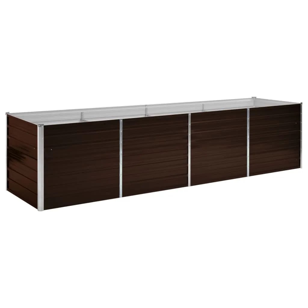 Pflanzgefäß erhöht 320 x 80 x 77 cm, verzinkter Stahl, braun