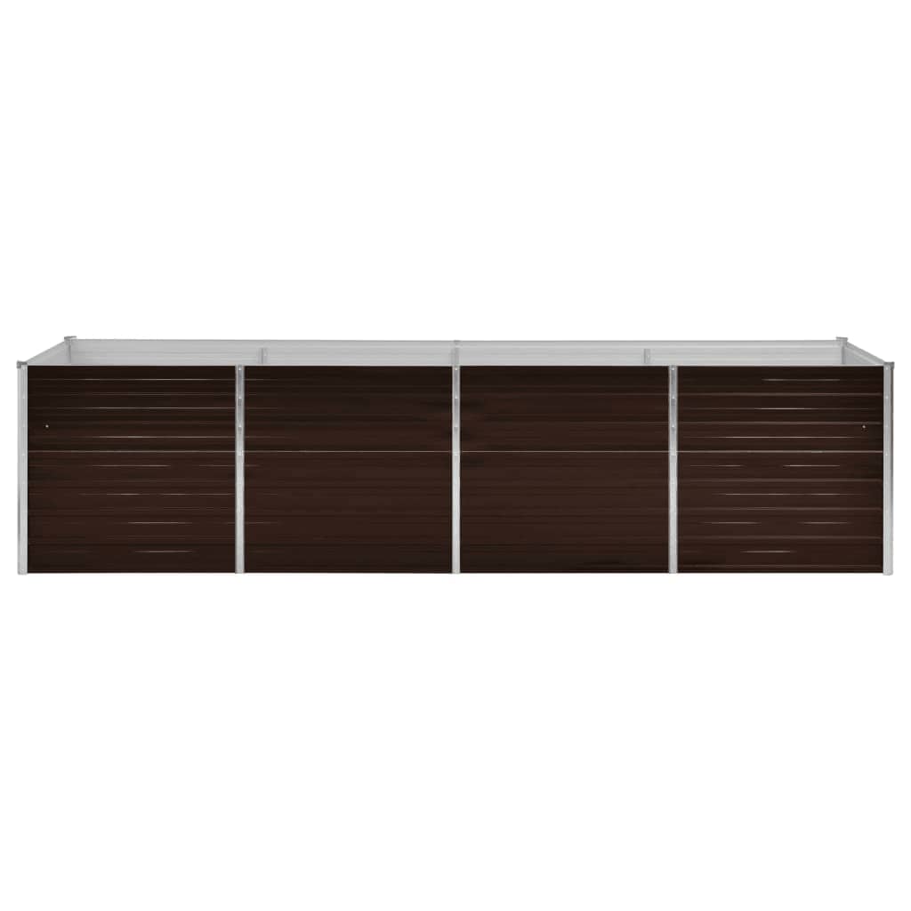 Pflanzgefäß erhöht 320 x 80 x 77 cm, verzinkter Stahl, braun