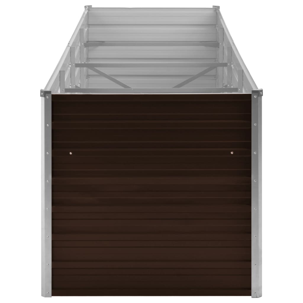Pflanzgefäß erhöht 320 x 80 x 77 cm, verzinkter Stahl, braun