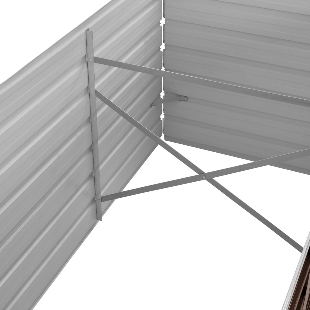 Pflanzgefäß erhöht 320 x 80 x 77 cm, verzinkter Stahl, braun