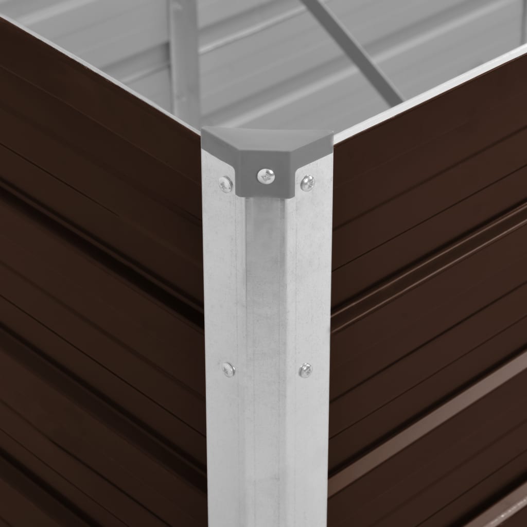Pflanzgefäß erhöht 320 x 80 x 77 cm, verzinkter Stahl, braun