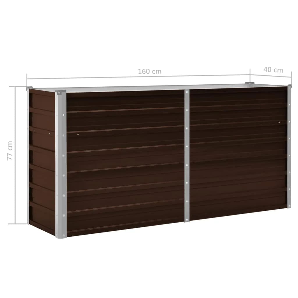 Plantenbak Verhoogd 160X40X77 Cm Gegalvaniseerd Staal Bruin