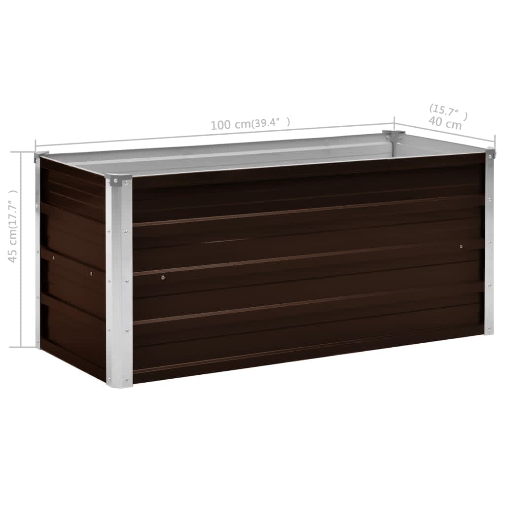 Plantenbak Verhoogd 100X40X45 Cm Gegalvaniseerd Staal Bruin