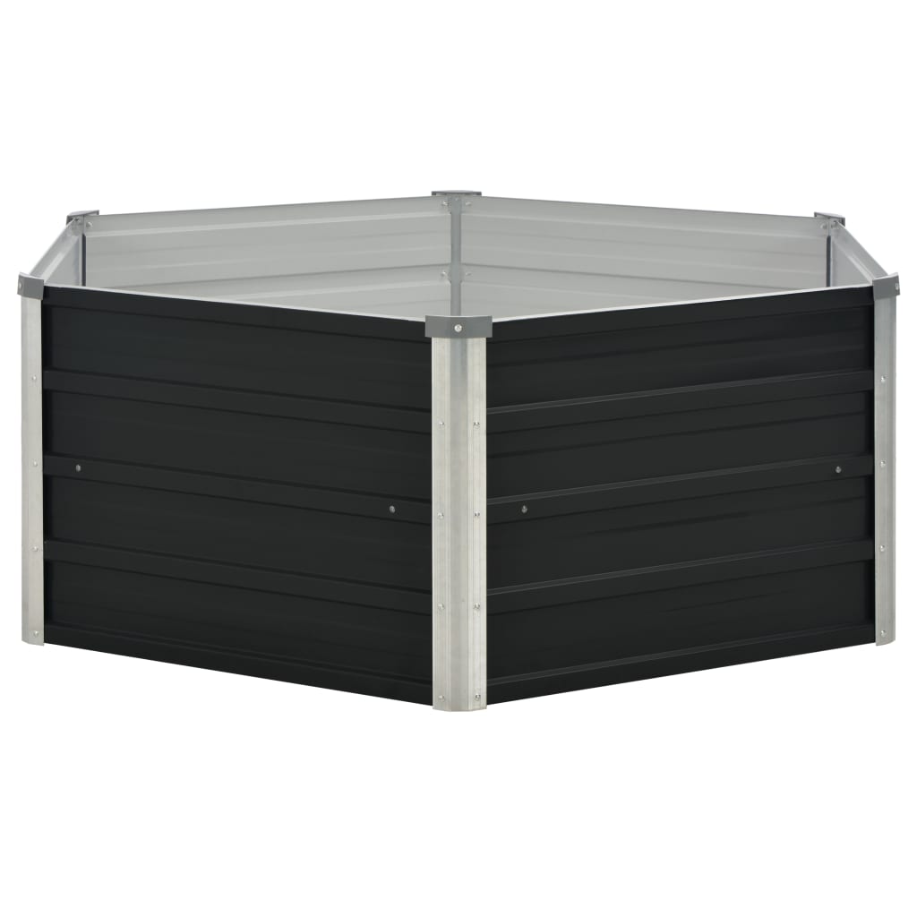 Plantenbak Verhoogd 129X129X45 Cm Gegalvaniseerd Staal Antraciet