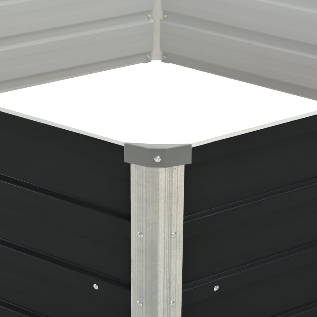 Plantenbak Verhoogd 129X129X45 Cm Gegalvaniseerd Staal Antraciet