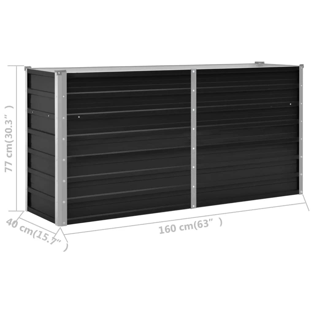 Plantenbak Verhoogd 160X40X77 Cm Gegalvaniseerd Staal Antraciet