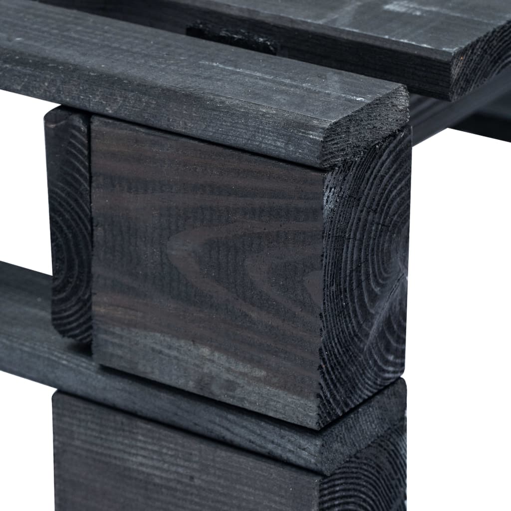 Tuinhocker Pallet Hout Zwart