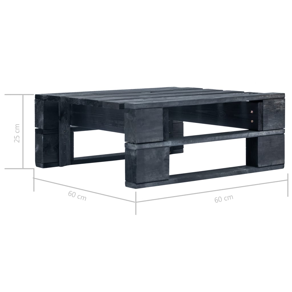 Tuinhocker Pallet Hout Zwart