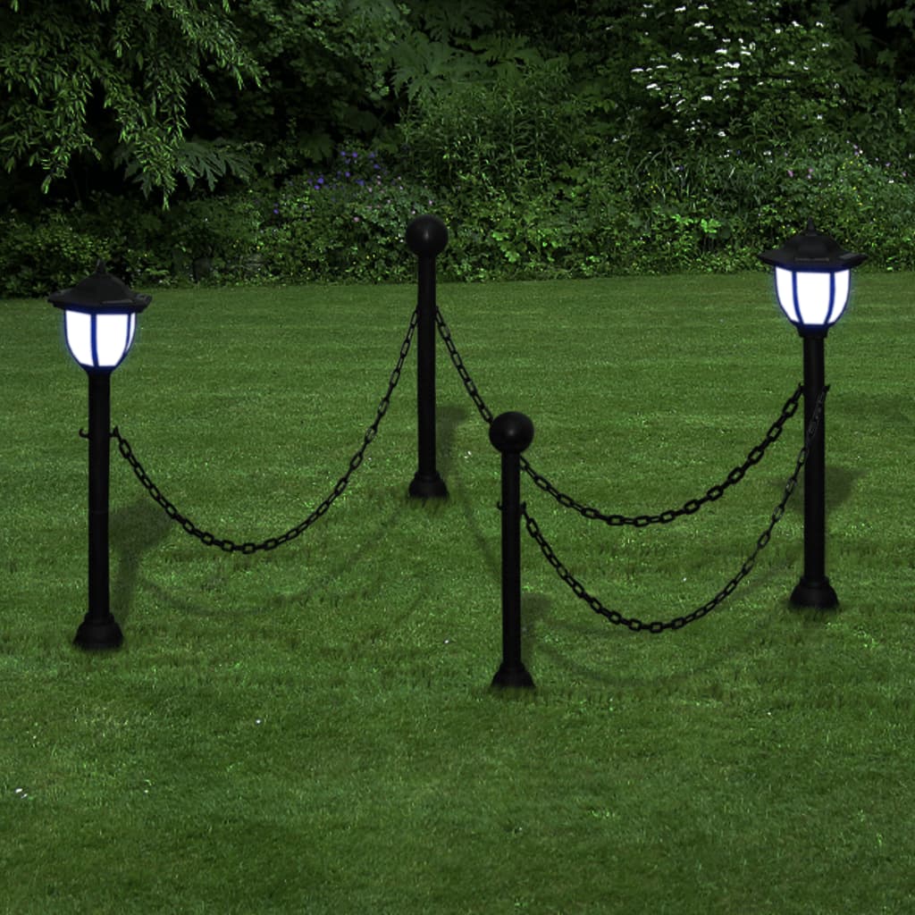 Solarlampen 4 St Met Hekwerk En Palen