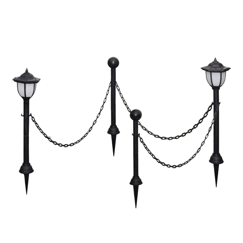 Solarlampen 4 St Met Hekwerk En Palen