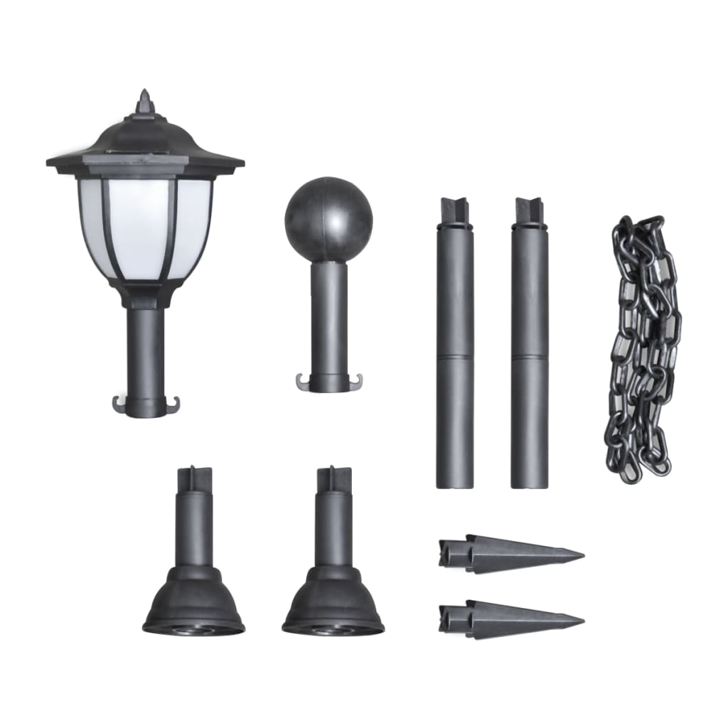 Solarlampen 4 St Met Hekwerk En Palen