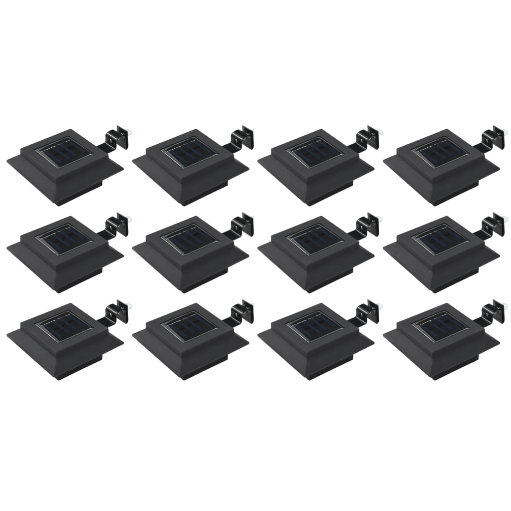 Solarlampen 12 St Led Quadratisch 12 cm Schwarz