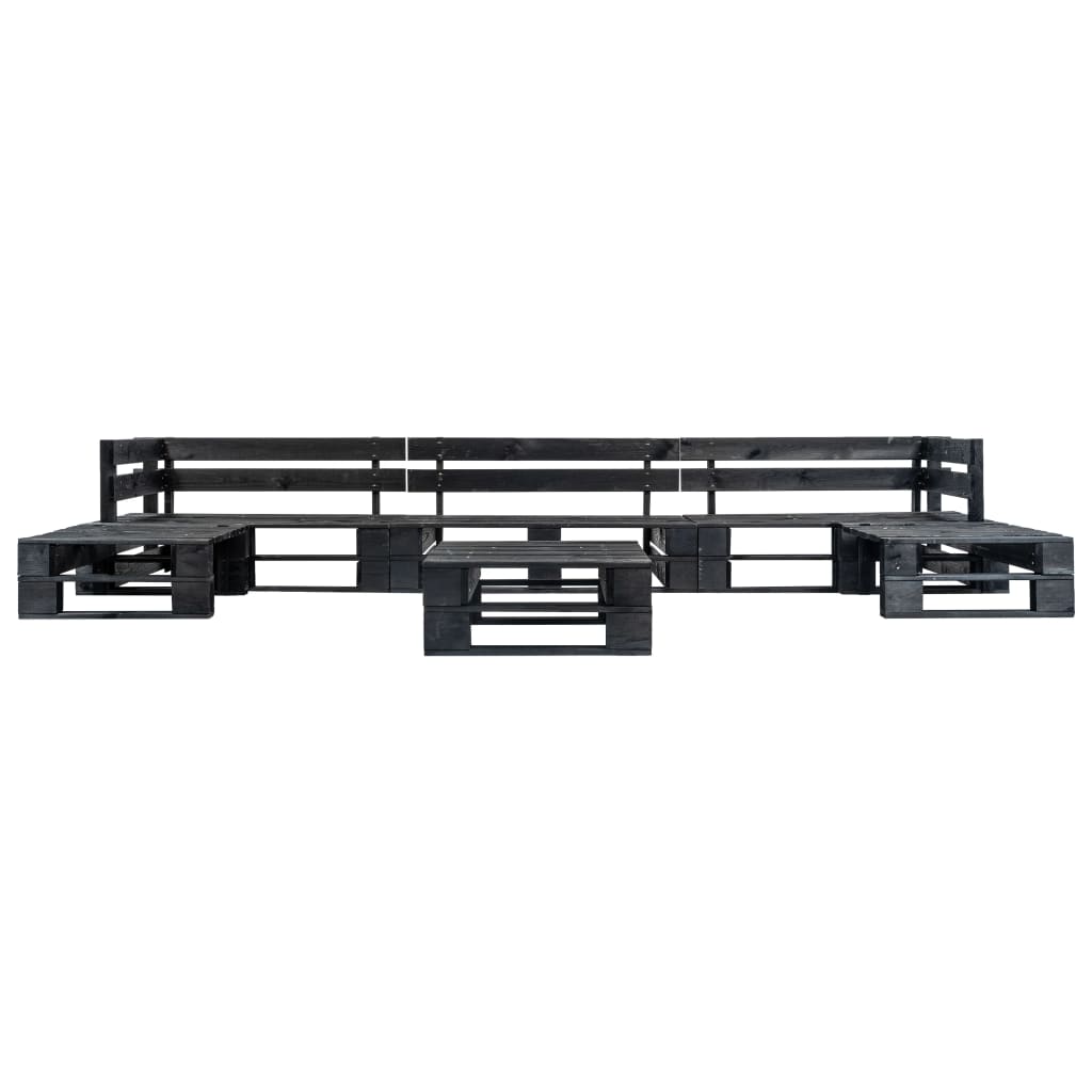 6-Delige Loungeset Pallet Hout Zwart