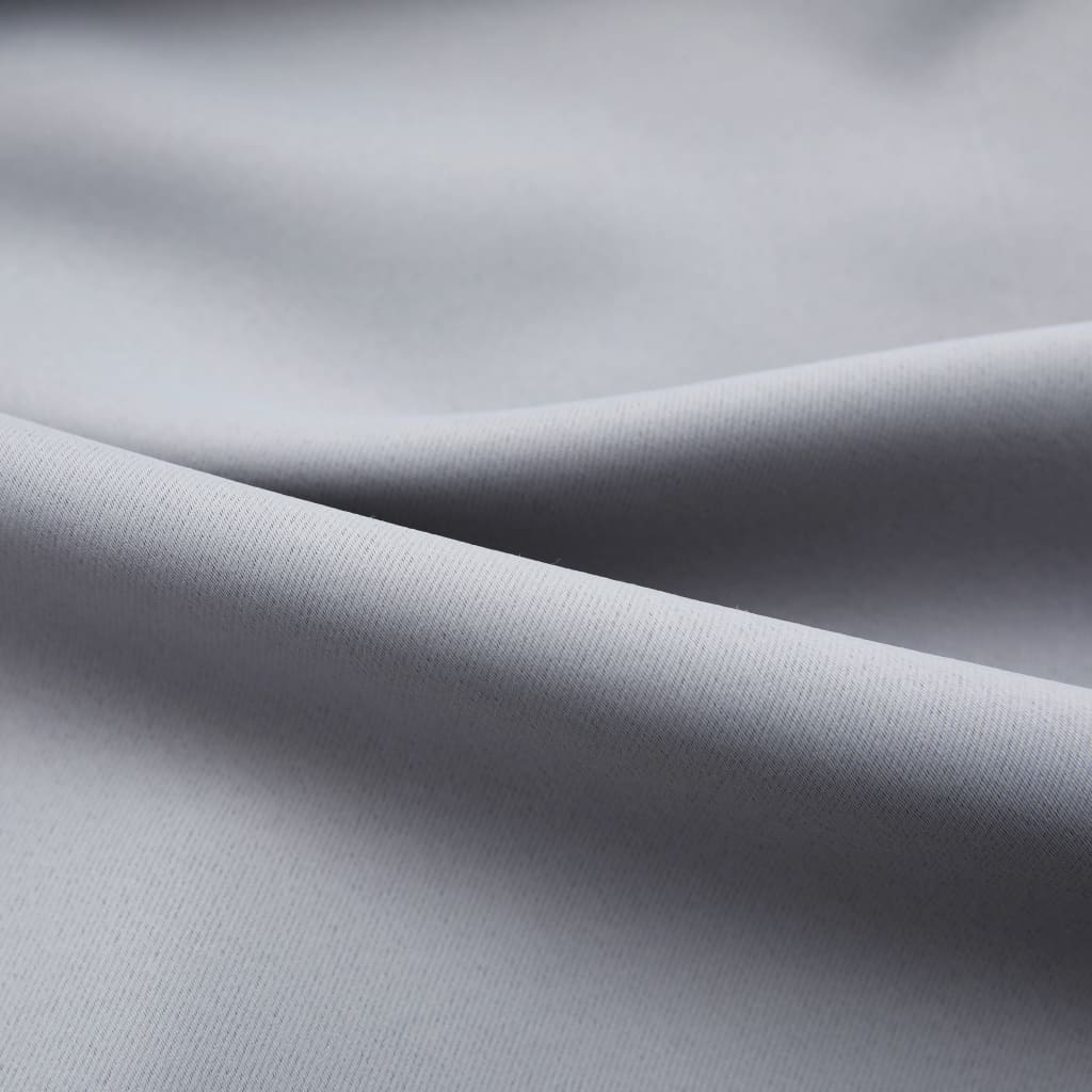 Vorhänge Verdunkelung mit Haken 2 Stück 140 x 225 cm grau