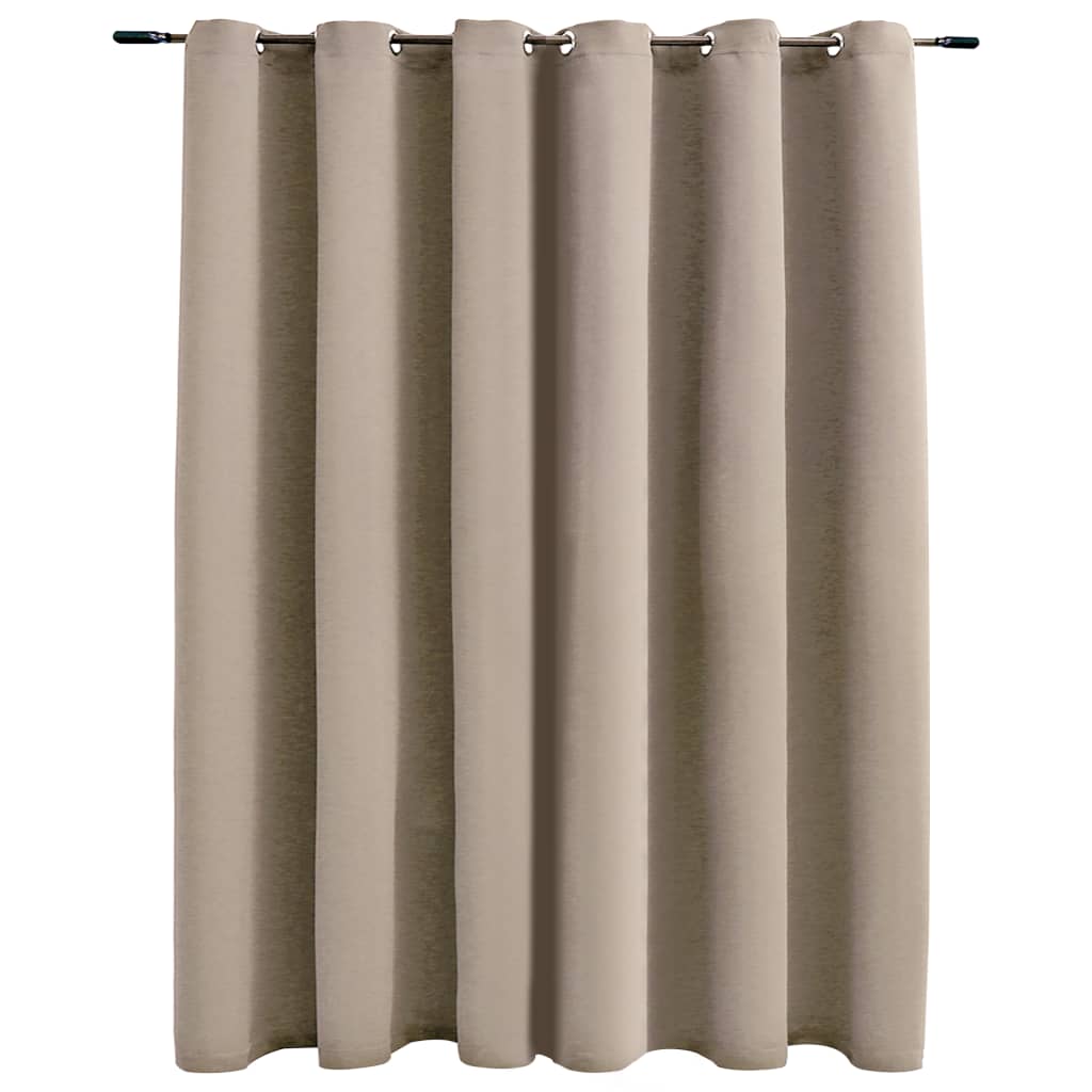 Gordijn Verduisterend Met Metalen Ringen 290X245 Cm Beige