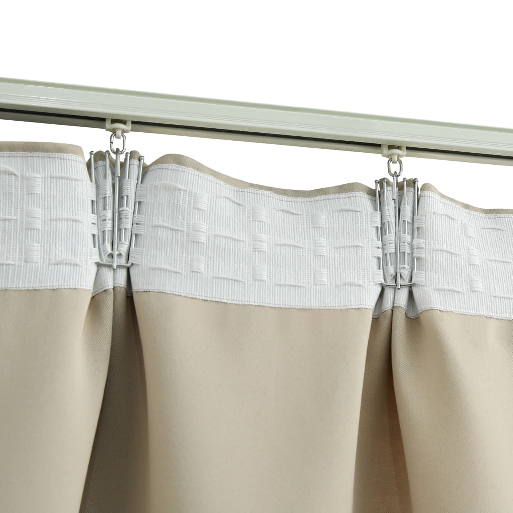 Vorhänge Verdunkelung mit Haken 2 Stück 140 x 225 cm Beige