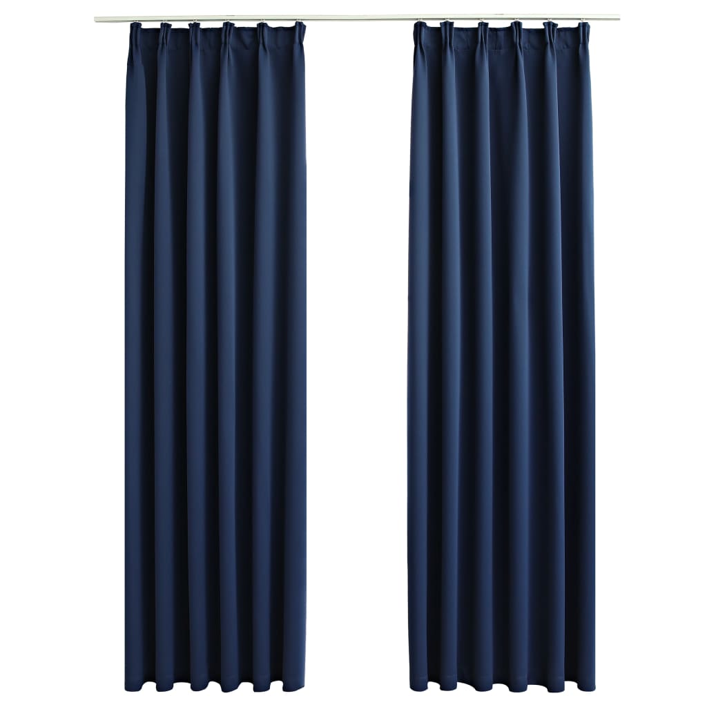 Vorhänge Blackout mit Haken 2 St 140 x 175 cm blau