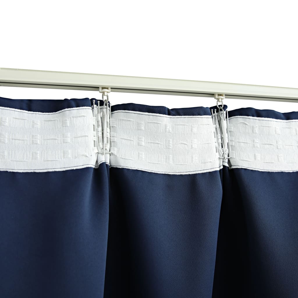 Vorhänge Blackout mit Haken 2 St 140 x 175 cm blau