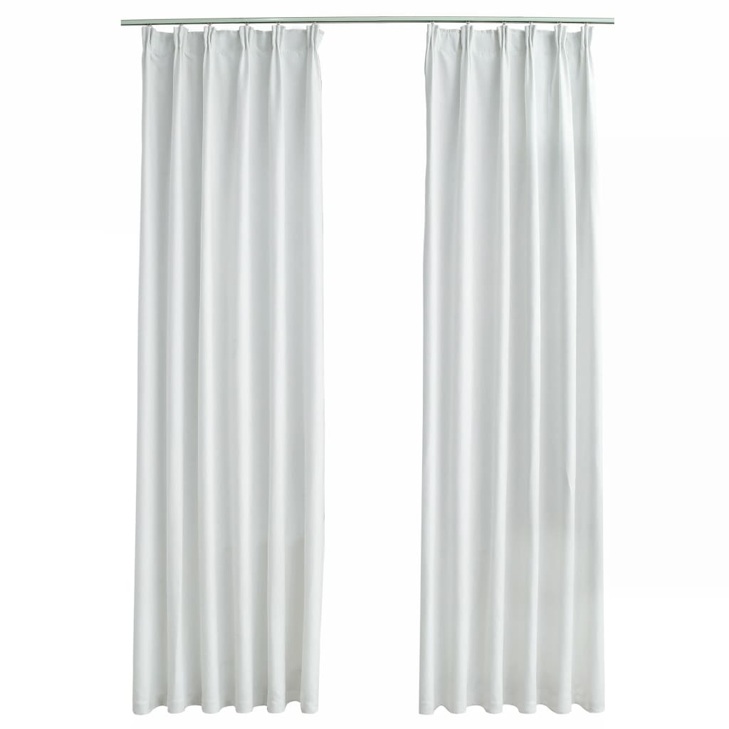 Gordijnen Verduisterend Met Haken 2 St 140X175 Cm Gebroken Wit
