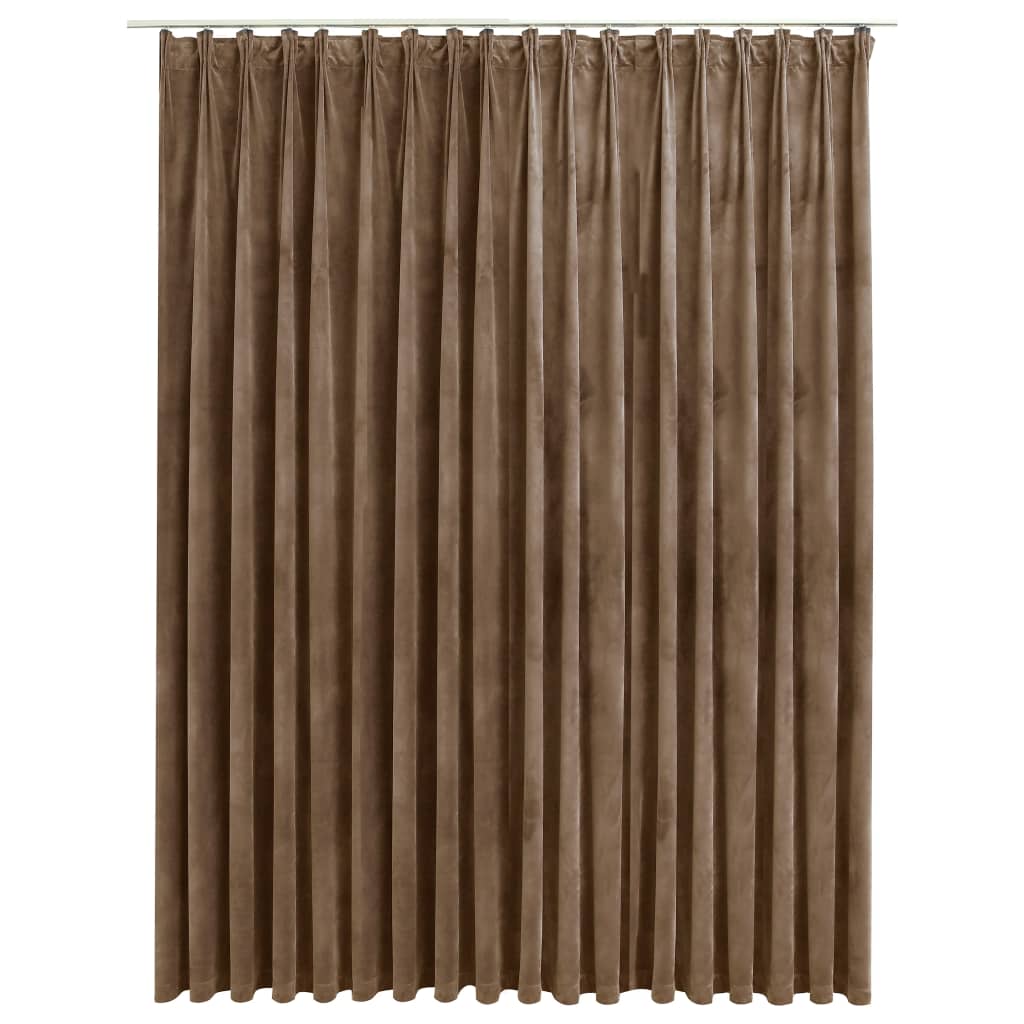 Gordijn Verduisterend Met Haken 290X245 Cm Fluweel Beige