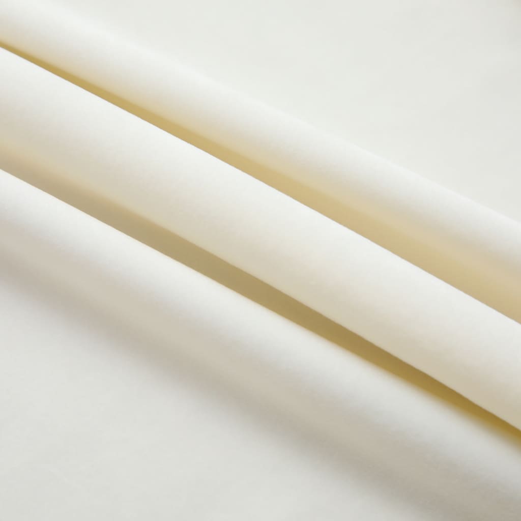 Gordijnen Verduisterend 2 St Met Haken 140X245 Cm Fluweel Crème
