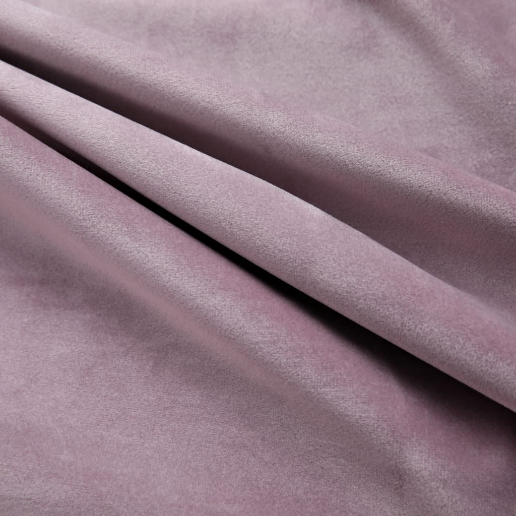 Gordijnen Verduisterend Met Ringen 2 St 140X225 Cm Fluweel Roze