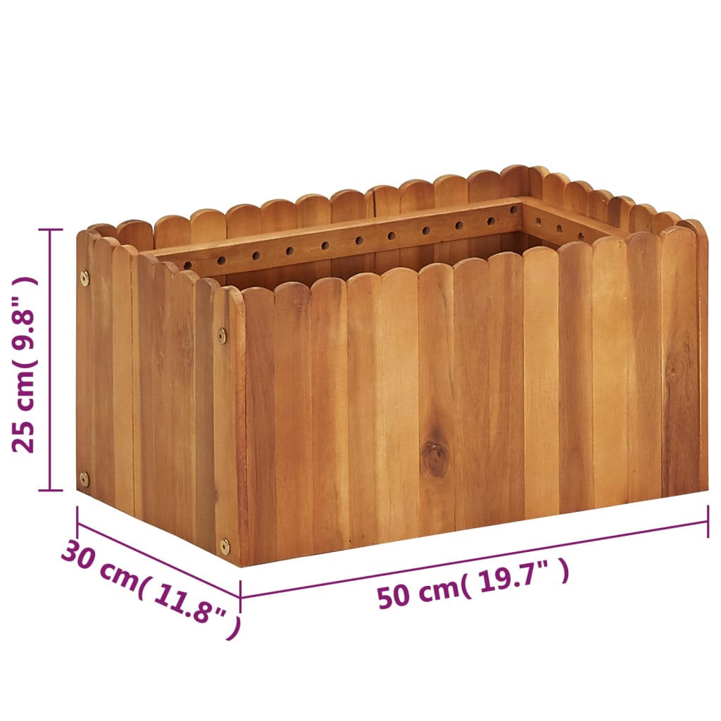 Plantenbak Verhoogd 50X30X25 Cm Massief Acaciahout